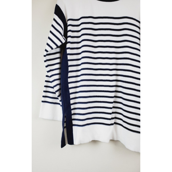 Sonia Rykiel Paris DESIGNER Womens 40 Sweater Blue & White Striped French Cotton - Picture 3 of 9